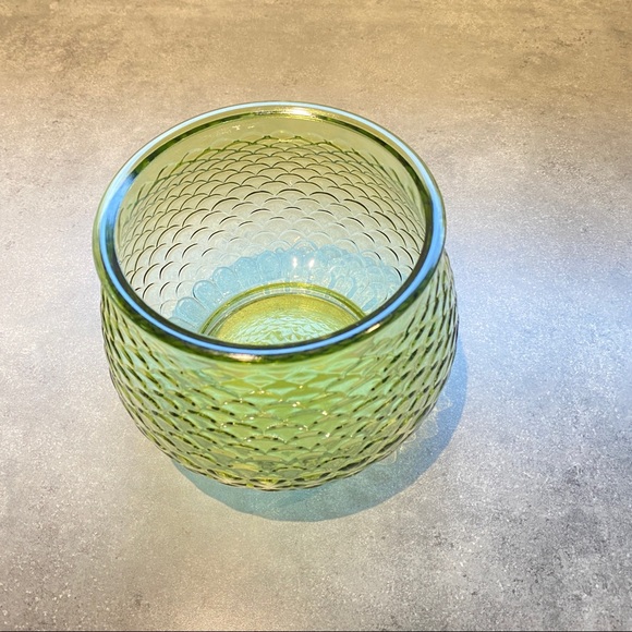 Vintage Avocado Green Glass Fish Scale  Bowl  E O Brody - Picture 3 of 5